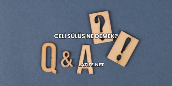 Celi Sülüs Ne Demek?